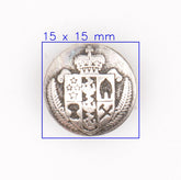 Klassieke Zilveren Metalen Knoop met Wapenschild 15x15 mm Knopen KNP00140